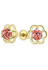 lovely mini flower cz January birthstone baby earrings